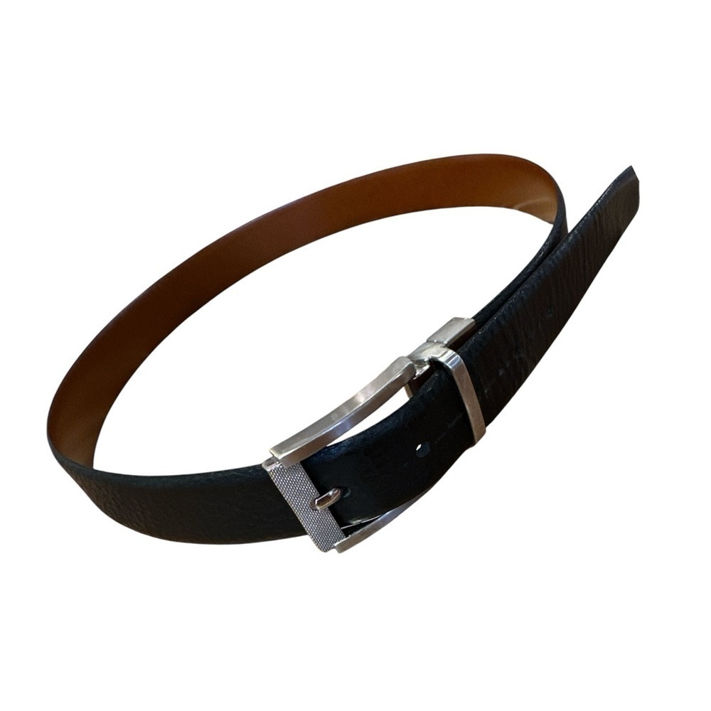 Ted Baker Men’s Belt Reversible Black Brown with silver buckle.
